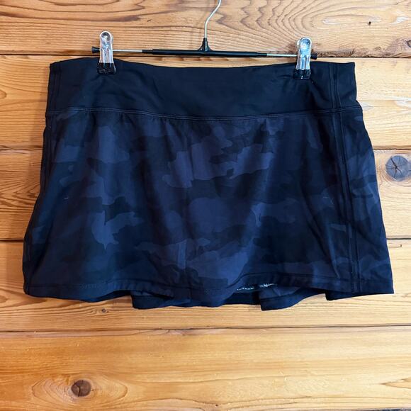 Lululemon Pace Rival Mid Rise Skirt Size 10 black Camo - Picture 1 of 5